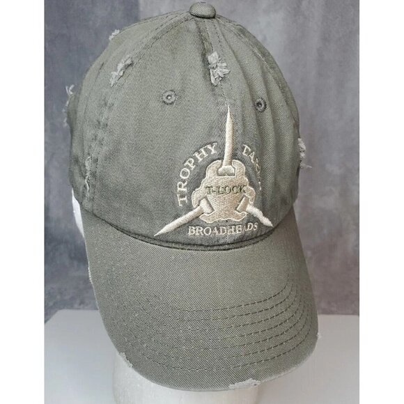 Archery Hat T-Lock Trophy Taker Broadheads Green Strapback Relax Fit Vented Cap - Picture 1 of 10
